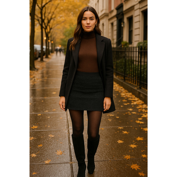 Revolve S BEADED Mini Skirt $199 Stretch Bodycon Elastic Waist Black - Picture 8 of 8